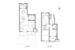 保利城2室2厅1厨2卫建面128.00㎡