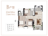 3室2厅2卫120㎡B户型