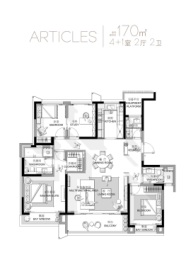 仁恒湖滨世纪5室2厅1厨2卫建面170.00㎡