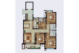 保利天玺4室2厅1厨2卫建面130.00㎡