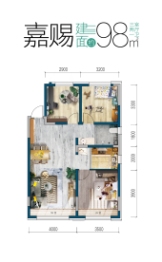 大禹·卓学府3室2厅1厨1卫建面98.00㎡