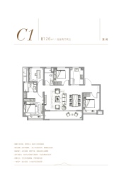 凤屿山河4室2厅1厨2卫建面126.00㎡