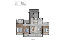 万科臻境雅园3室2厅1厨2卫建面127.00㎡