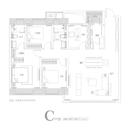 中国电建地产·洺悦江湾4室2厅1厨2卫建面163.00㎡