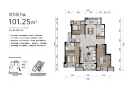 中骏·璟颂3室2厅1厨2卫建面101.25㎡
