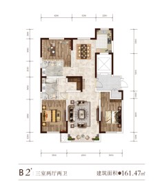 富源·幸福华庭3室2厅1厨2卫建面161.00㎡