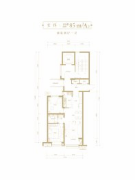 万科徐园2室2厅1厨1卫建面85.00㎡