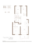 建面约124平米D1户型