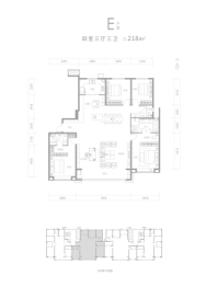 金地·卿云台4室3厅1厨3卫建面218.00㎡