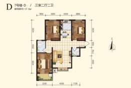 滏阳锦苑3室2厅1厨2卫建面127.56㎡