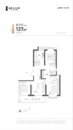 远洋长江樽3室2厅1厨2卫建面137.00㎡