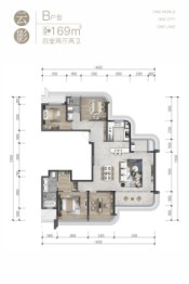 德信弘阳·湖畔云璟4室2厅1厨2卫建面169.00㎡