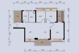 云水佳苑3室2厅1厨1卫建面104.00㎡