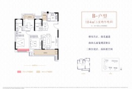 巴陵正荣府3室2厅1厨2卫建面114.00㎡