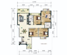 富泰华庭4室2厅2卫建面116.07㎡