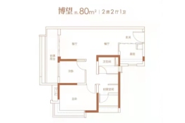 越秀·星汇文玺2室2厅1厨1卫建面80.00㎡