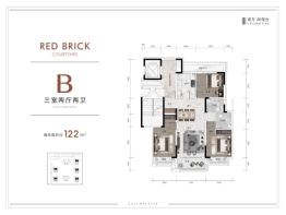 富力尚悦台3室2厅1厨2卫建面122.00㎡