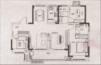 3室2厅1卫1厨， 建面126.00平米