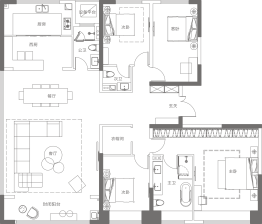 碧桂园云顶4室2厅1厨3卫建面230.00㎡