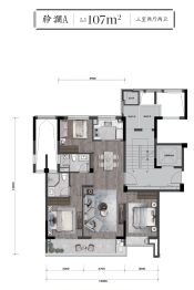 绿城·雲栖桃花源3室2厅1厨2卫建面107.00㎡