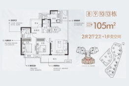 融创望江府3室2厅1厨2卫建面105.00㎡