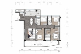 东裕世家花园4室2厅1厨3卫建面188.19㎡