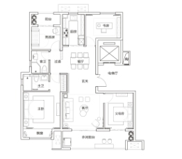 中弘·珑望4室2厅1厨2卫建面129.00㎡