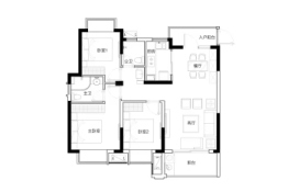 聚仁公园里3室2厅1厨2卫建面109.80㎡