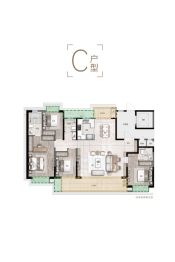 融创建发丨观澜云著4室2厅1厨3卫建面197.00㎡