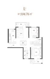 航空路壹号3室2厅1厨1卫建面104.76㎡