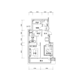 华发绿洋湾3室2厅1厨1卫建面84.00㎡