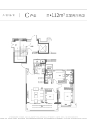 龙馨金茂睿园3室2厅1厨2卫建面112.00㎡