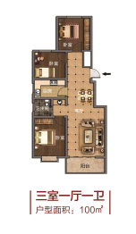 金馨园3室1厅1厨1卫建面100.00㎡