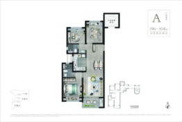 苏河望3室2厅1厨2卫建面96.00㎡