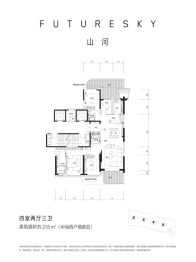 未来·天奕4室2厅1厨3卫建面218.00㎡