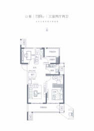 山水云庭3室2厅1厨2卫建面89.00㎡