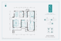 高层标准层C129平米户型