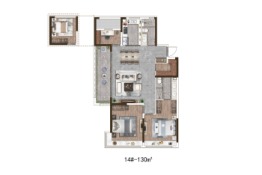 儒辰辰逸3室2厅1厨2卫建面130.00㎡