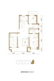 悦湖公馆3室2厅1厨2卫建面140.00㎡