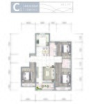 C户型115.52㎡三室两厅两卫