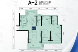 洋沙湖花园3室2厅1厨2卫建面131.61㎡