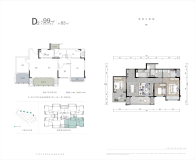 中梁融创云璟D2高层建面约99㎡