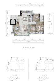 正荣润锦府4室2厅1厨2卫建面125.00㎡