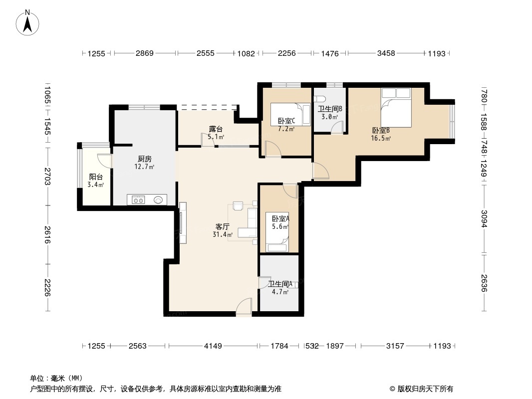 户型图2/3