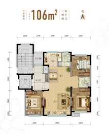 万象·城中央3室2厅1厨2卫建面106.00㎡