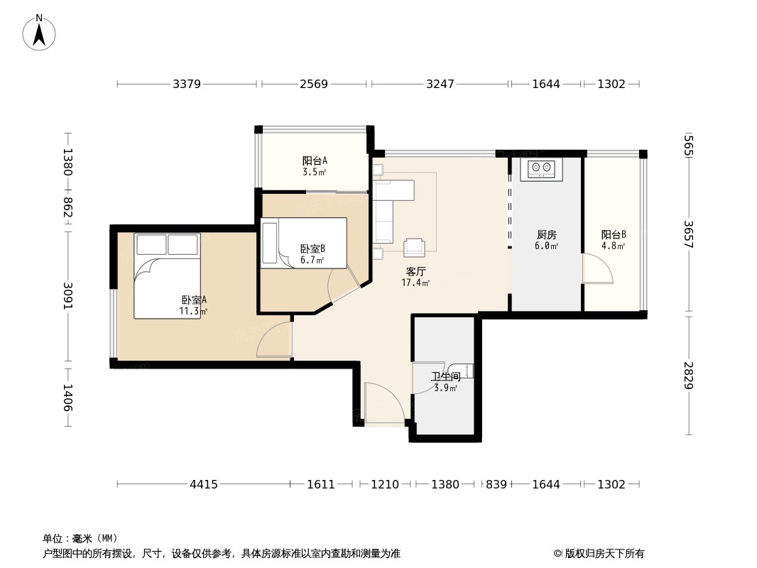 户型图2/3