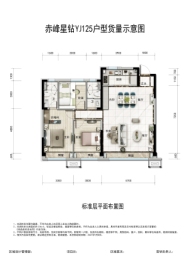 碧桂园星钻3室2厅1厨2卫建面123.00㎡