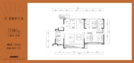 坤博城市之光4室2厅1厨3卫建面180.00㎡