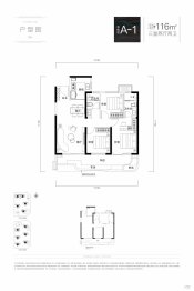 万科翠湾中城二期3室2厅1厨2卫建面116.00㎡