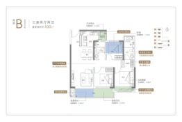 臻瑞府3室2厅1厨2卫建面100.00㎡